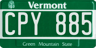 VT license plate CPY885
