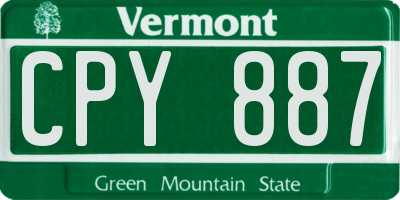 VT license plate CPY887