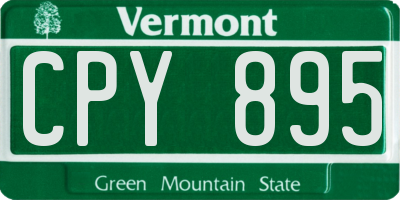 VT license plate CPY895