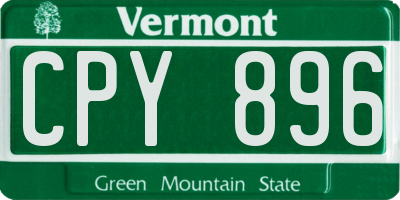 VT license plate CPY896