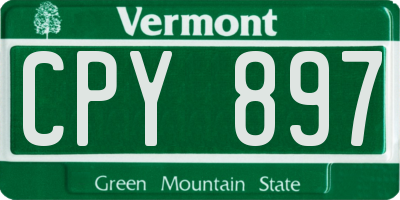 VT license plate CPY897