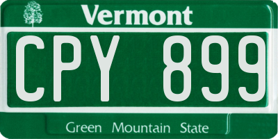 VT license plate CPY899
