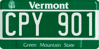 VT license plate CPY901