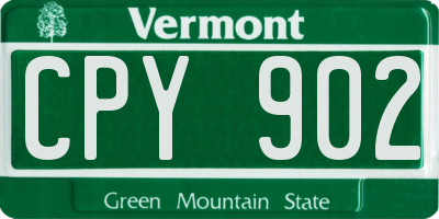 VT license plate CPY902