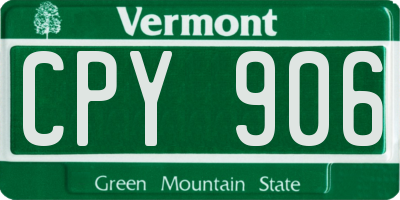 VT license plate CPY906
