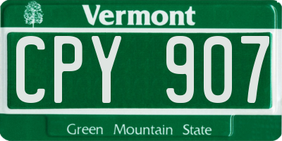 VT license plate CPY907