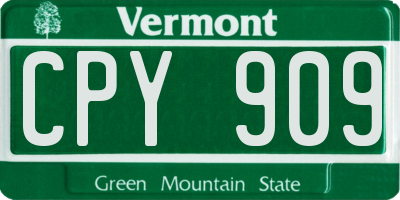 VT license plate CPY909