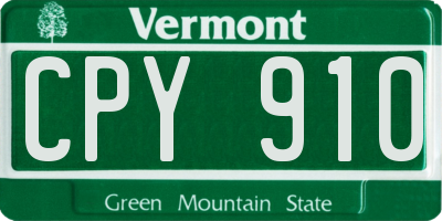 VT license plate CPY910