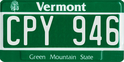 VT license plate CPY946