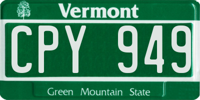 VT license plate CPY949