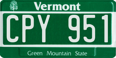 VT license plate CPY951