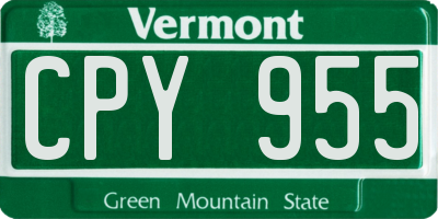 VT license plate CPY955