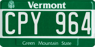 VT license plate CPY964