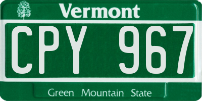 VT license plate CPY967