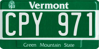 VT license plate CPY971