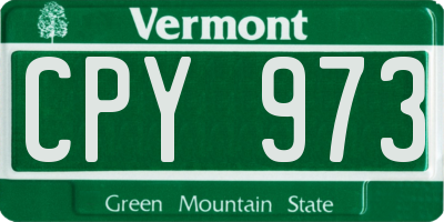 VT license plate CPY973