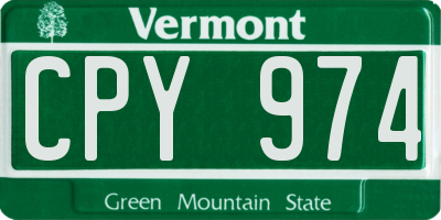 VT license plate CPY974