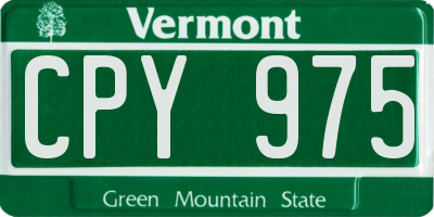 VT license plate CPY975