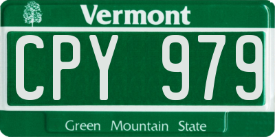 VT license plate CPY979