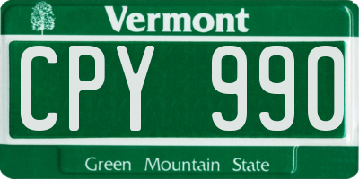 VT license plate CPY990