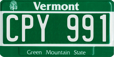 VT license plate CPY991