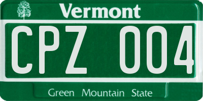 VT license plate CPZ004