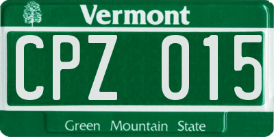 VT license plate CPZ015