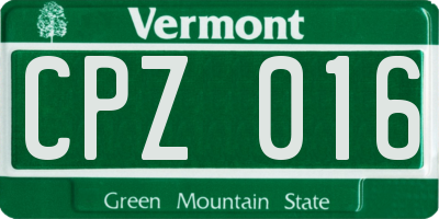 VT license plate CPZ016