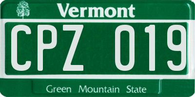 VT license plate CPZ019