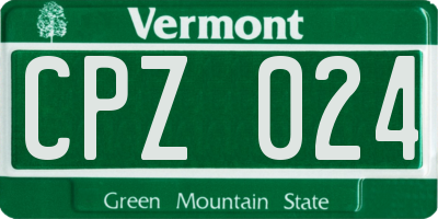 VT license plate CPZ024