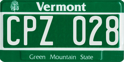 VT license plate CPZ028