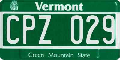 VT license plate CPZ029