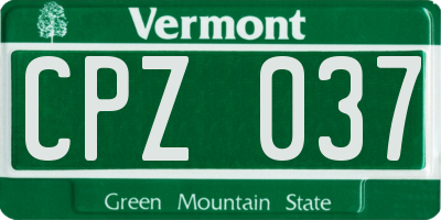VT license plate CPZ037