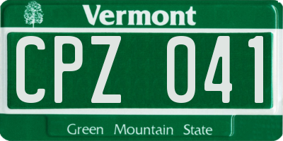 VT license plate CPZ041