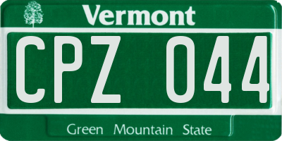 VT license plate CPZ044