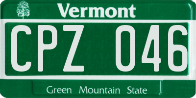 VT license plate CPZ046