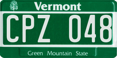 VT license plate CPZ048