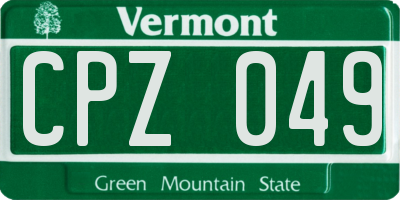 VT license plate CPZ049