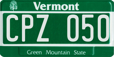 VT license plate CPZ050