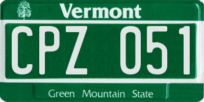 VT license plate CPZ051