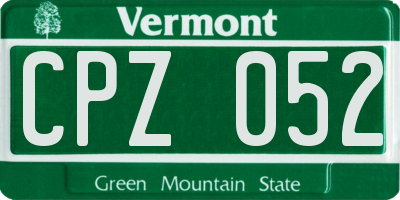 VT license plate CPZ052