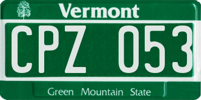VT license plate CPZ053