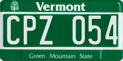 VT license plate CPZ054