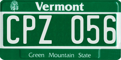 VT license plate CPZ056