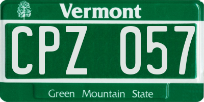 VT license plate CPZ057