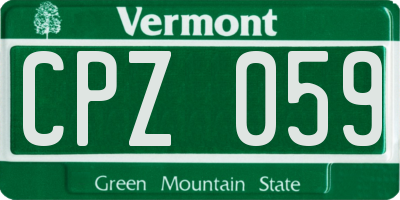 VT license plate CPZ059