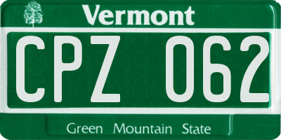 VT license plate CPZ062