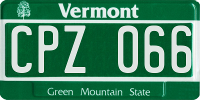 VT license plate CPZ066