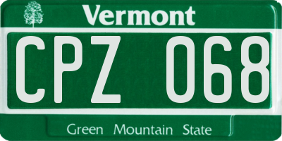 VT license plate CPZ068