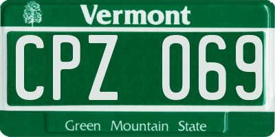 VT license plate CPZ069